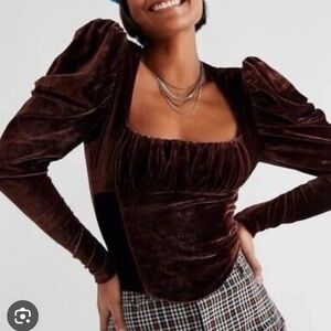 Free People: brown velvet top in size medium